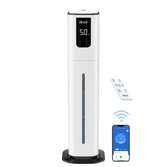 LEVOIT OasisMist 1000S (10L) Smart Humidifier for Home Large Room Bedroom, Last 100 Hours, Cover up to 600ft?, Easy Top Fill, Remoter & Voice Control, Auto Mode, 360degree Nozzle, Aroma Box, Quiet, White