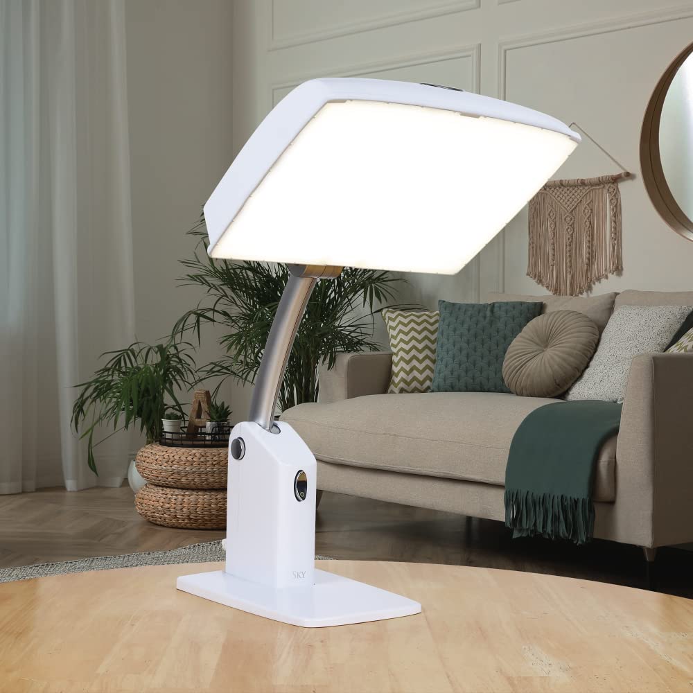 Carex Day-Light Sky Bright Light Therapy Lamp - 10,000 LUX Light Therapy Lamp at 12 Inches, Sunlight Lamp, Daylight Lamp, Therapy Light for Low Energy Levels, White