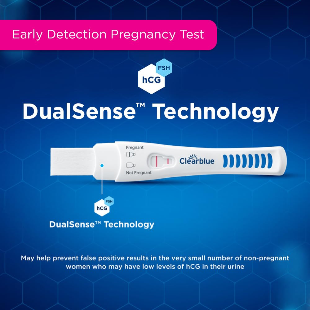 Clearblue Early Pregnancy Test Kit, At-Home Pregnancy Test Kit for Women, hCG Hormone Pregnancy Tests with Easy-to-Read Results, 2 Tests