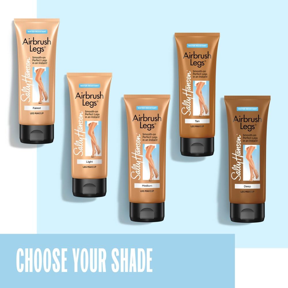 Sally Hansen Airbrush Legs Leg Makeup Lotion | Easy Application, Flawless-Looking Legs, Water-Resistant, Transfer-Proof | Light | Subtle Sun-Kissed Finish