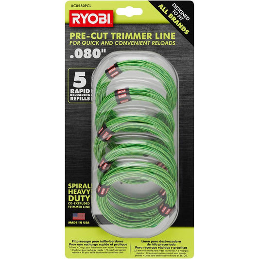 RYOBI 0.080 in. x 16 ft. Pre-Cut Spiral Line (4-Pack)