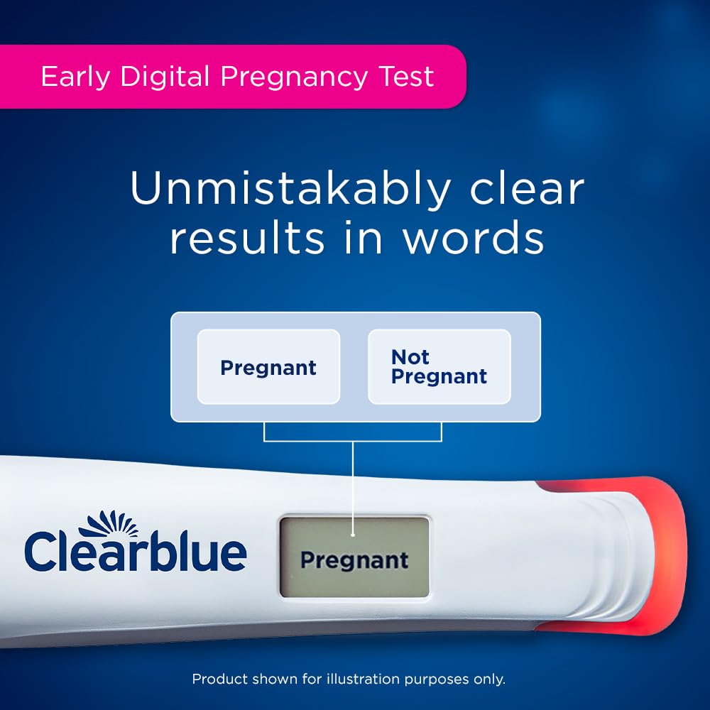 Clearblue Early Pregnancy Test Kit, At-Home Pregnancy Test Kit for Women, hCG Hormone Pregnancy Tests with Easy-to-Read Results, 2 Tests