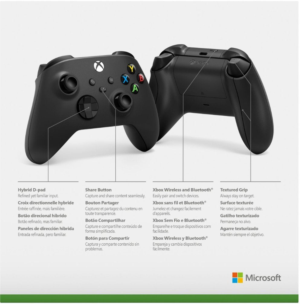 Microsoft - Xbox Wireless Controller for Xbox Series X, Xbox Series S, Xbox One, Windows Devices - Carbon Black