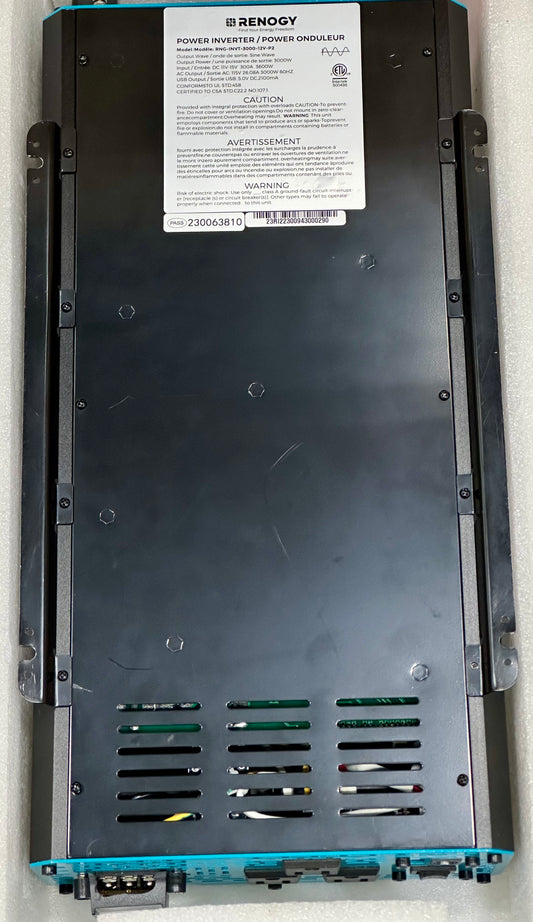 Renogy 3000W Pure Sine Wave Inverter 12V DC to 120V AC Converter for Home, RV, Truck, Off-Grid Solar Power Inverter with Built-in 5V/2.1A USB, AC Hardwire Port