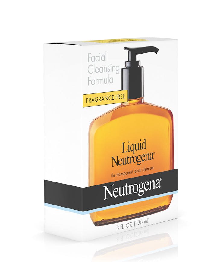 Liquid Neutrogena Fragrance-Free Facial Cleansing Formula, 8 fl oz (236 mL) — angled front package