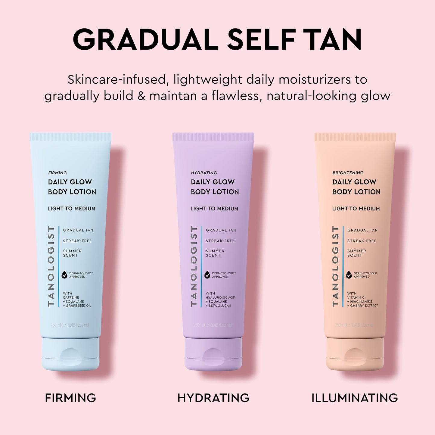Tanologist Brightening Daily Glow Body Lotion, Light/Medium, 8.45 fl oz