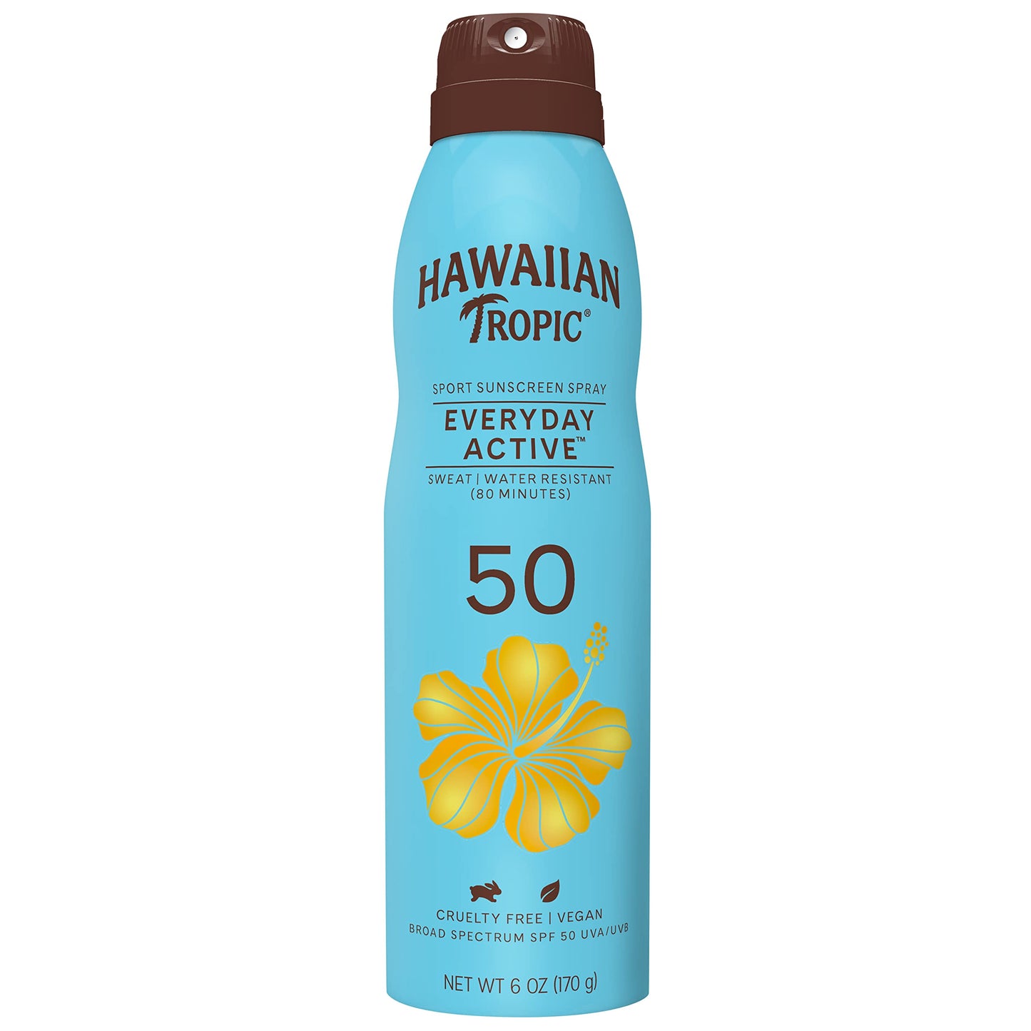Hawaiian Tropic Everyday Active Clear Spray Sunscreen SPF 50, 6oz | Hawaiian Tropic Sunscreen Spray SPF 50, Sunblock, Oxybenzone-Free, 6oz