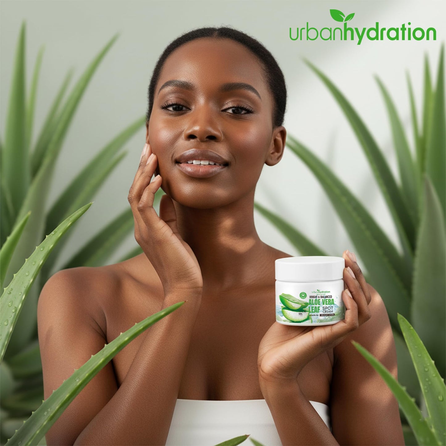 Urban Hydration Bright & Balanced Aloe Vera Leaf Spot Cream | Helps with Acne, Detoxes and Smooths Skin Benefits For All Skin Types | 1.7 Fl Ounces