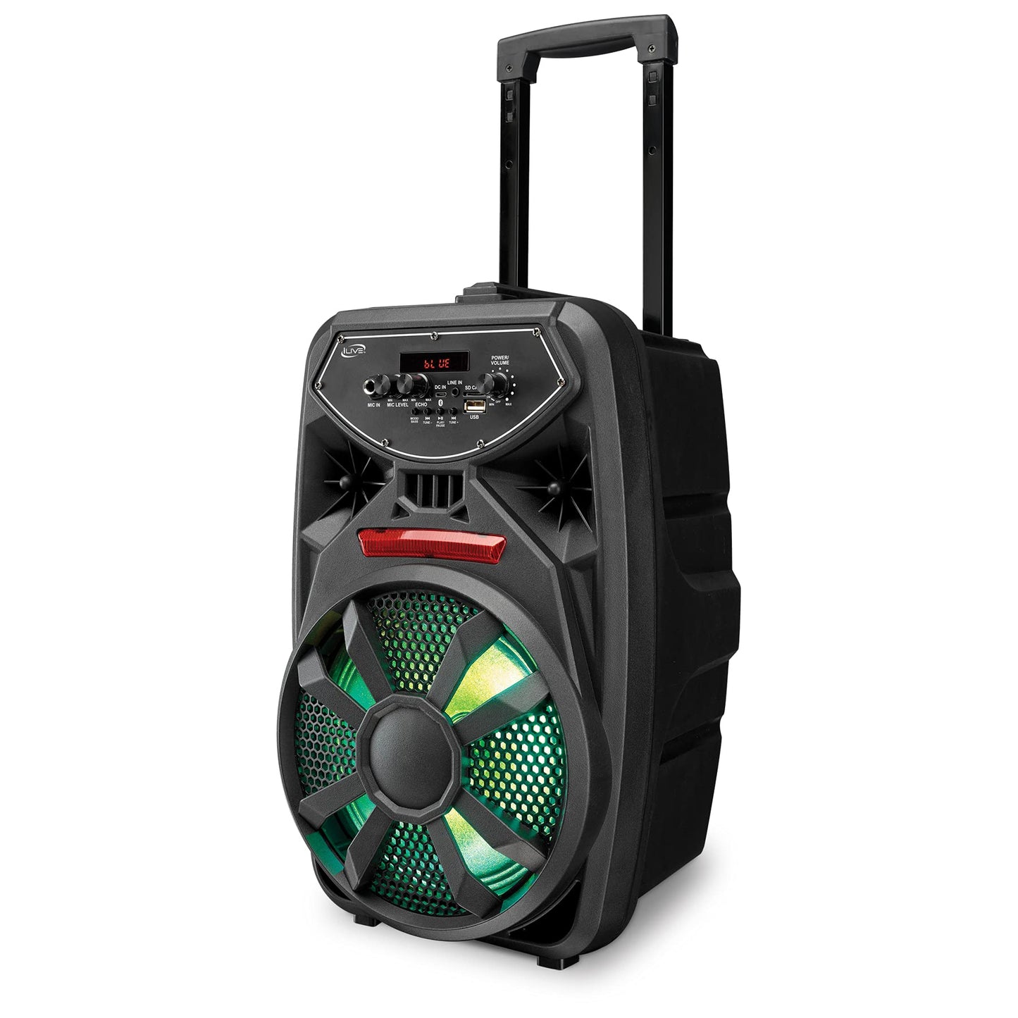 iLive Wireless Tailgate Party Speaker, LED Light Effects, Built-in Rechargeable Battery, Black (ISB380B)