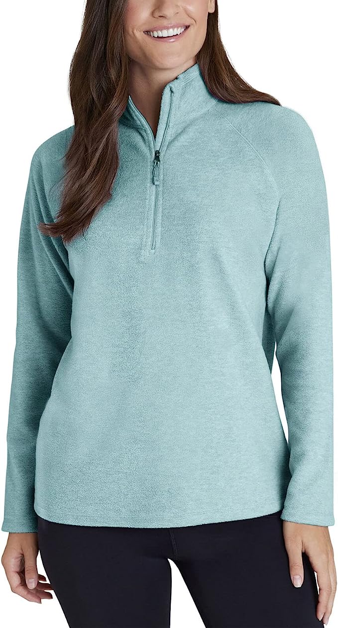 Eddie Bauer Women's Ultra Soft Fleece 1/4 Zip Long Sleeve Pullover Top