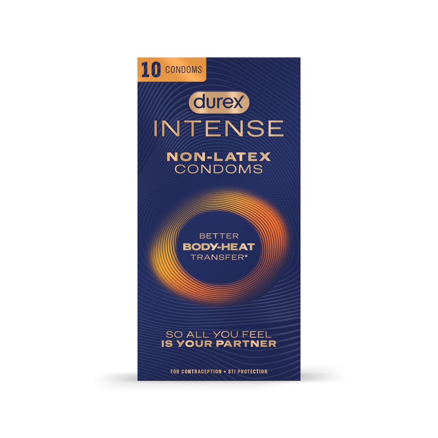 Durex Intense Non Latex Condoms, Ultra Thin Condoms Lubricated with Silicone Lube, Premium Nitrile, Latex Free, 10 Count