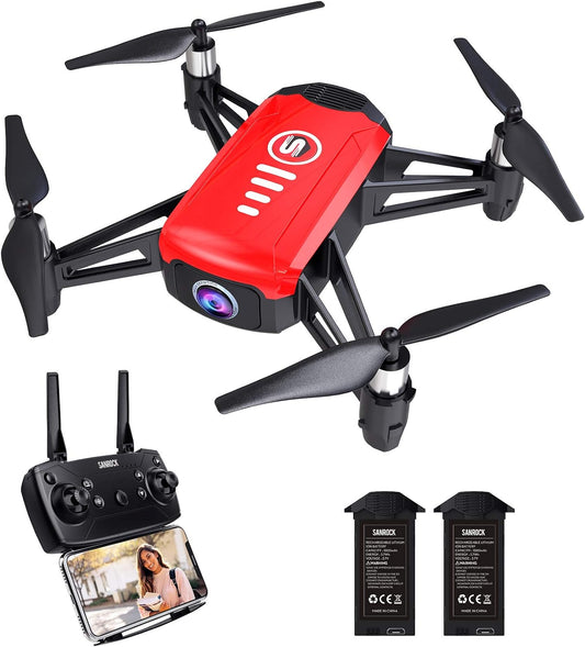 SANROCK H818 Mini Drones for Kids, RC Quadcopter with Camera, Support Altitude Hold, Route Mode, Gesture Control, Headless Mode, One Key Take Off/Landing