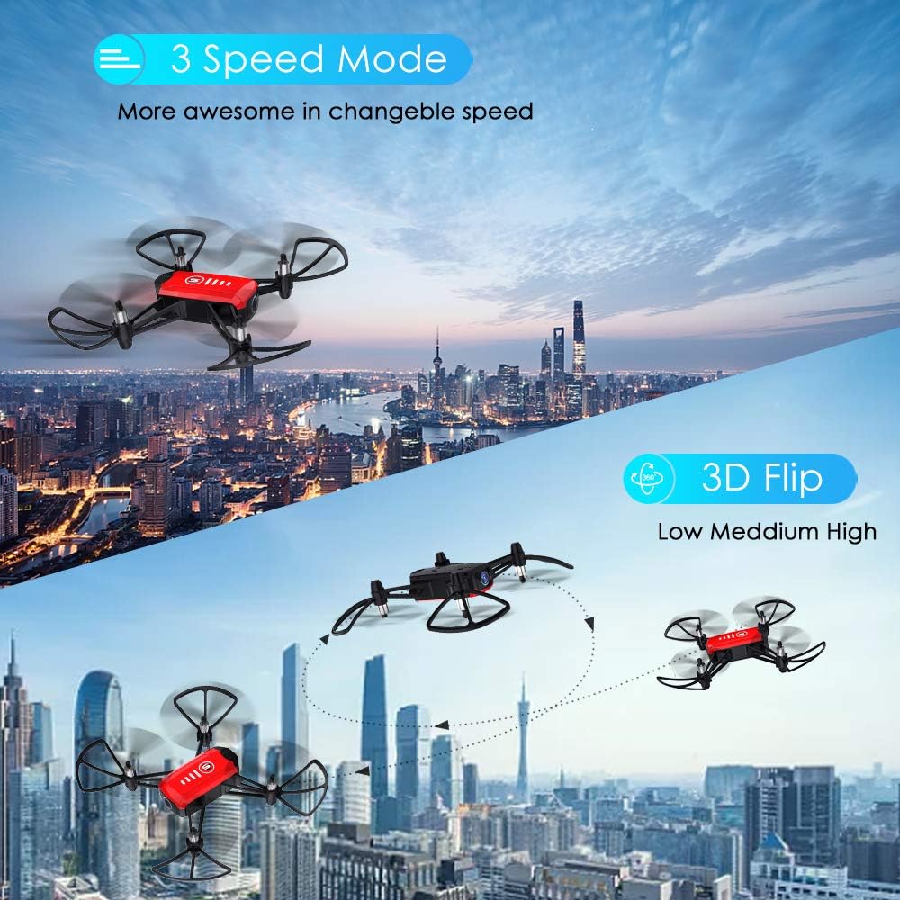 SANROCK H818 Mini Drones for Kids, RC Quadcopter with Camera, Support Altitude Hold, Route Mode, Gesture Control, Headless Mode, One Key Take Off/Landing