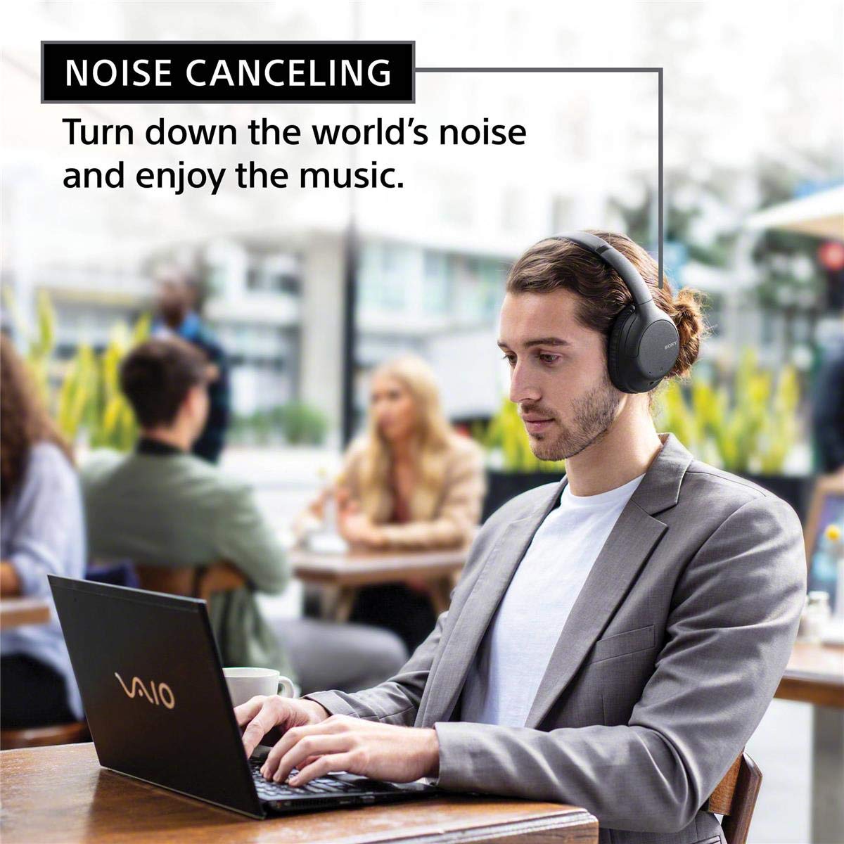 Sony Noise Cancelling Headphones WHCH710N: Wireless Bluetooth Over the Ear Headset with Mic for Phone-Call, Black