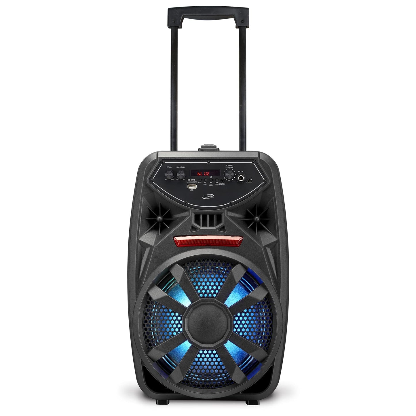 iLive Wireless Tailgate Party Speaker, LED Light Effects, Built-in Rechargeable Battery, Black (ISB380B)