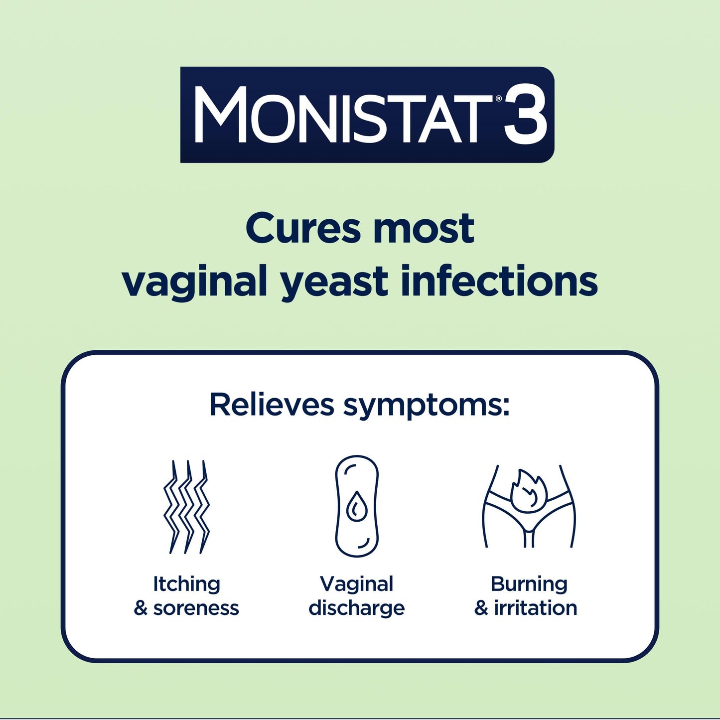 Monistat 3 Vaginal Cream, 3-Day Treatment Combination Pack, 3 Ovule Inserts and External Cream for Itch Relief in Each Pack (Pack of 3)