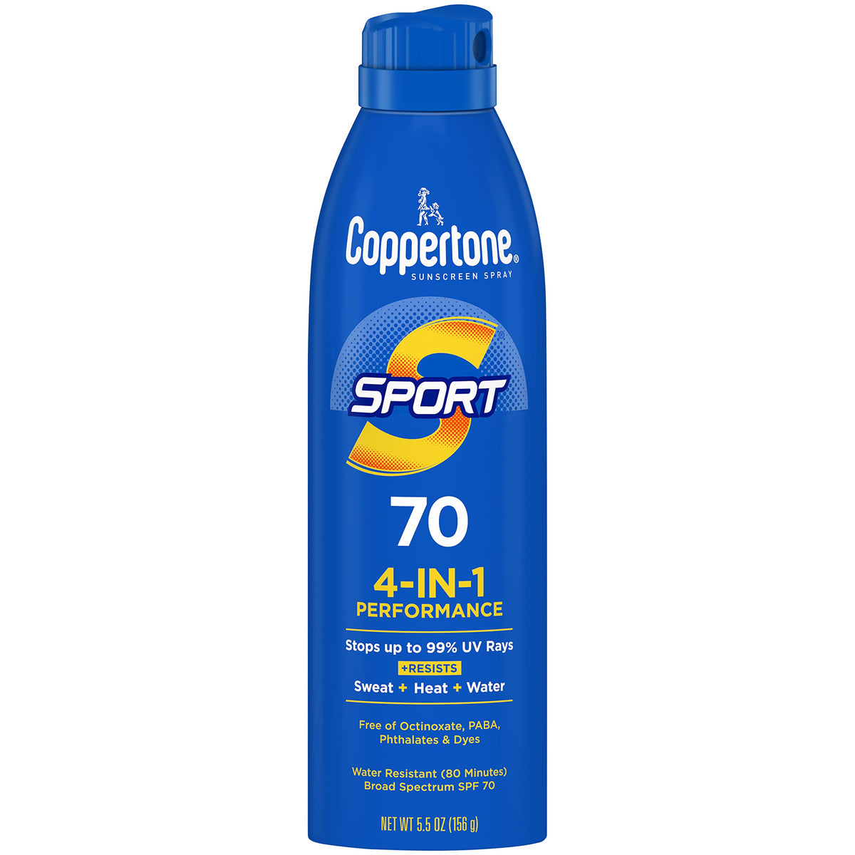 Coppertone SPORT Continuous Sunscreen Spray Broad Spectrum SPF 70 (5.5 Ounce) (Packaging may vary), EXP 06/26