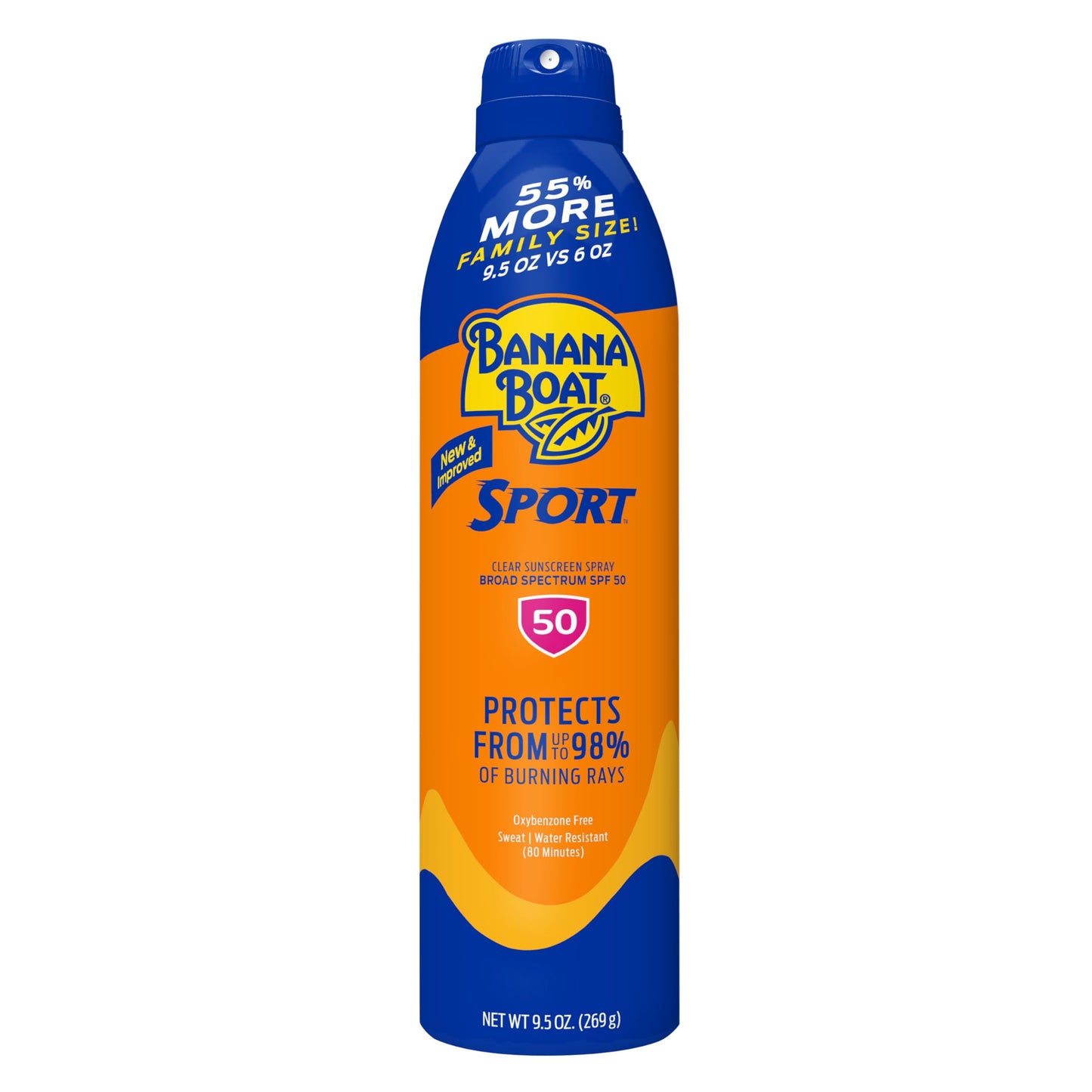 Banana Boat Sport Ultra SPF 50 Sunscreen Spray, 9.5oz, Banana Boat Sunscreen Spray SPF 50, Oxybenzone Free Sunscreen, Spray On Sunscreen, Water Resistant Sunscreen, Family Size Sunscreen, 9.5oz