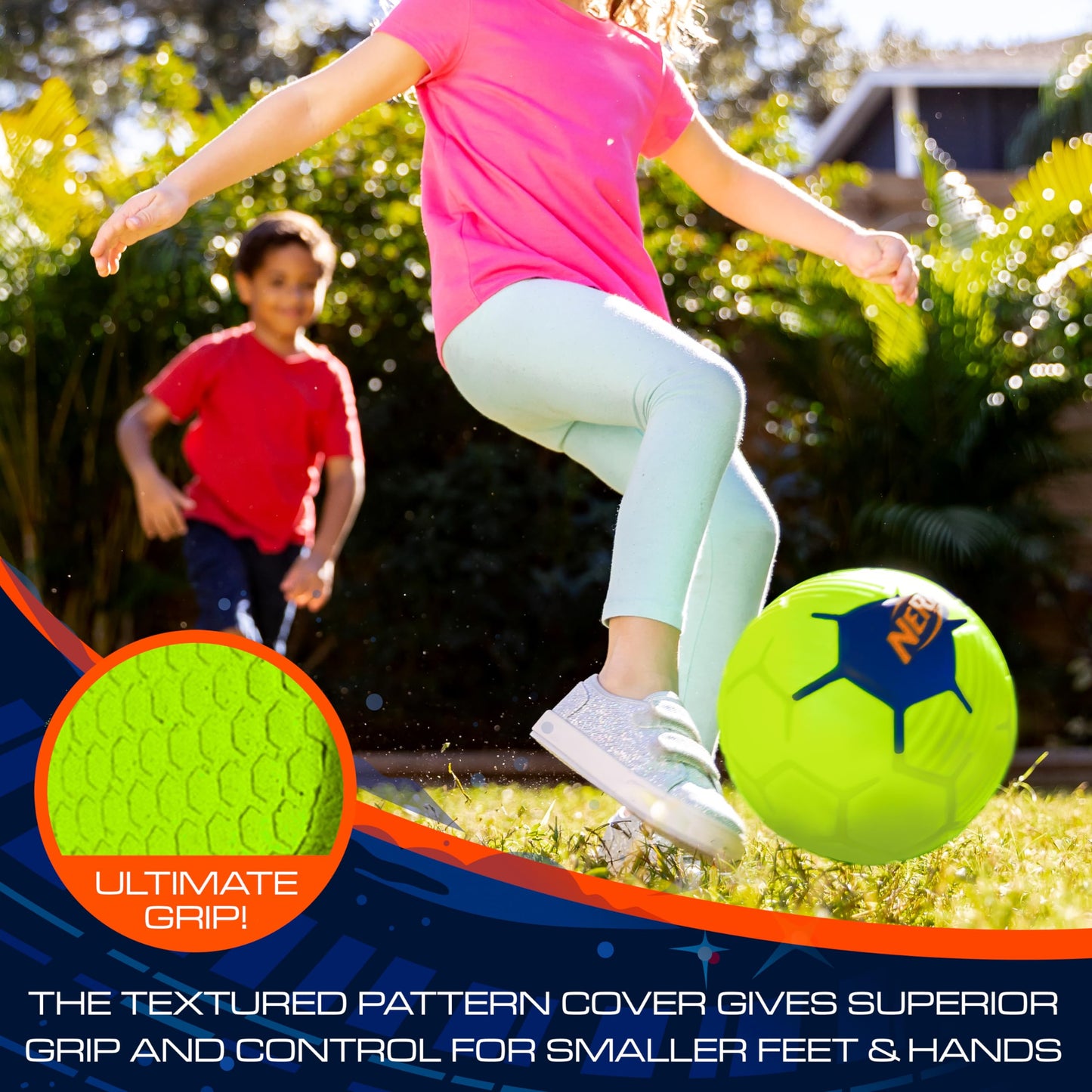 Nerf Kids Foam Mini Soccer Ball - Proshot Youth Soft Mini Foam Soccer Ball - 7" Inch Indoor + Outdoor for Kids - Fun Toy for Practice + Games - Green/Blue