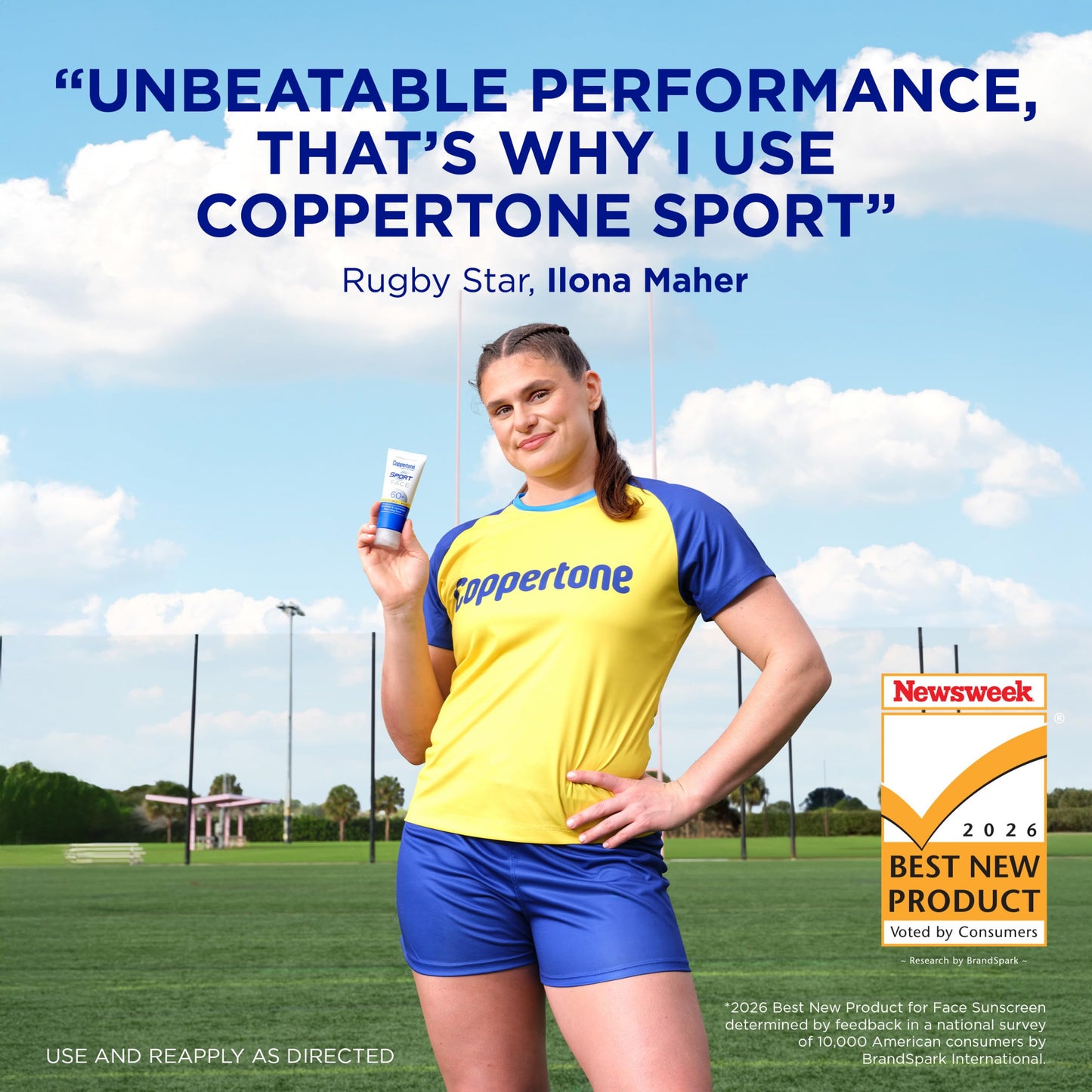 Coppertone Sport Face Sunscreen Lotion SPF 60+, Water Resistant Sunscreen with Broad Spectrum SPF 60+, Lightweight and Breathable, 2.5 Fl Oz Tube