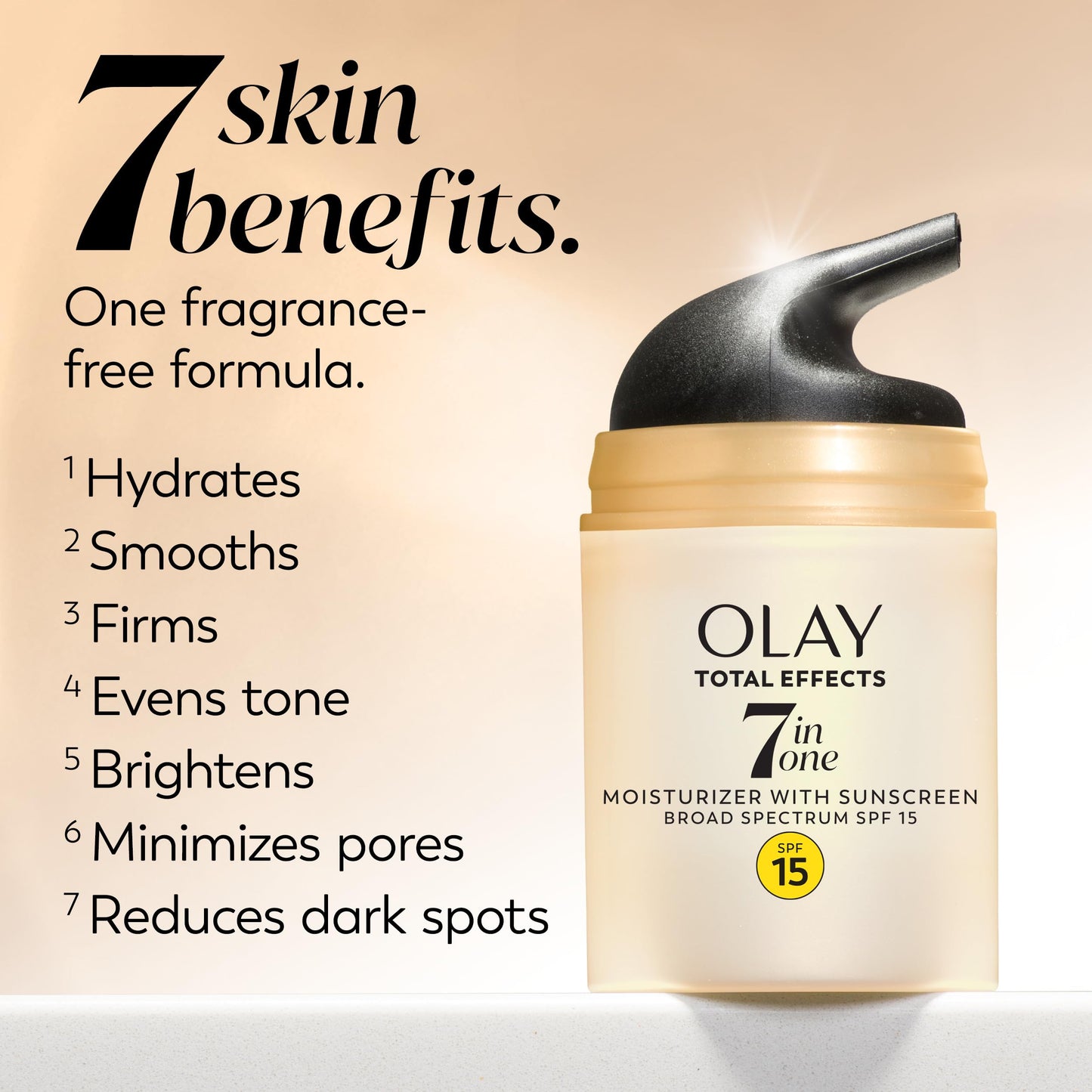 OLAY Total Effects 7-in-1 Anti-Aging Face Moisturizer with SPF 15, Fragrance-Free 1.7 oz, EXP 06/25