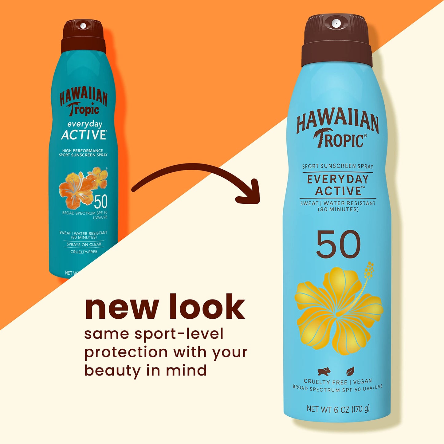 Hawaiian Tropic Everyday Active Clear Spray Sunscreen SPF 50, 6oz | Hawaiian Tropic Sunscreen Spray SPF 50, Sunblock, Oxybenzone-Free, 6oz