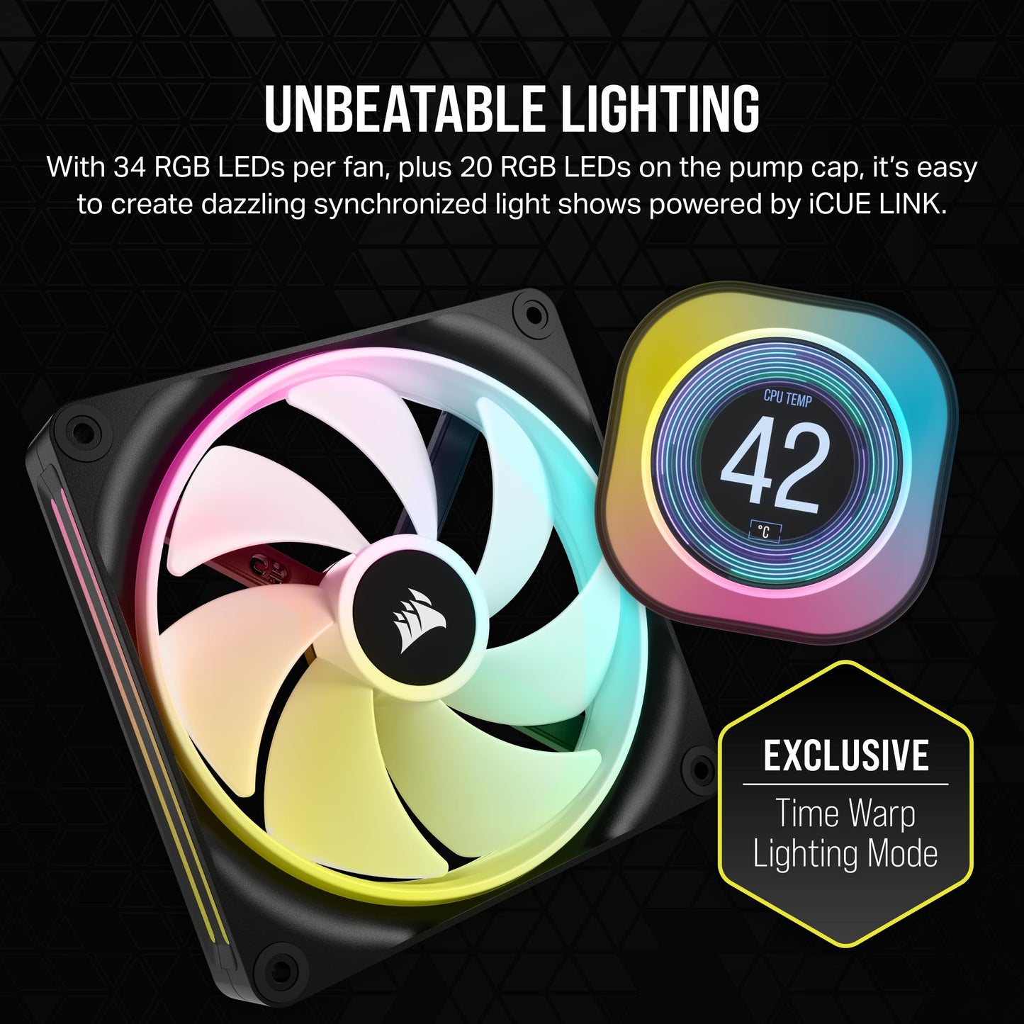 CORSAIR iCUE Link H170i LCD Liquid CPU Cooler - 420mm AIO - QX140 RGB Fans - 2.1 IPS LCD Screen - Fits Intel LGA 1700, AMD AM5 - iCUE Link System Hub Included - Black