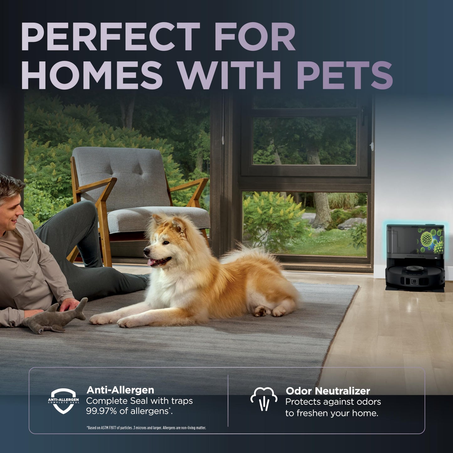 Shark Robot Vacuum & Mop Combo, NeverTouch System, Self-Emptying and Refilling, for Wood, 60-Day Debris Capacity, 30-Tank Reservoir, Pad Drying, 5 Intelligent Cleaning Technologies, RV2820YE