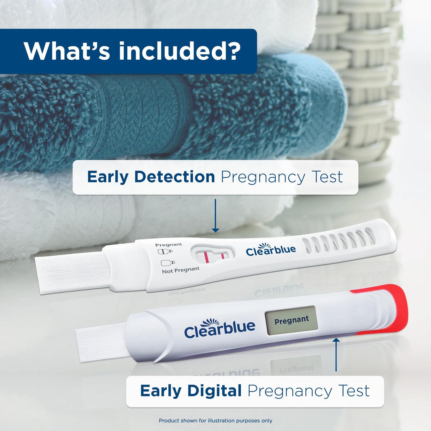 Clearblue Early Pregnancy Test Kit, At-Home Pregnancy Test Kit for Women, hCG Hormone Pregnancy Tests with Easy-to-Read Results, 2 Tests