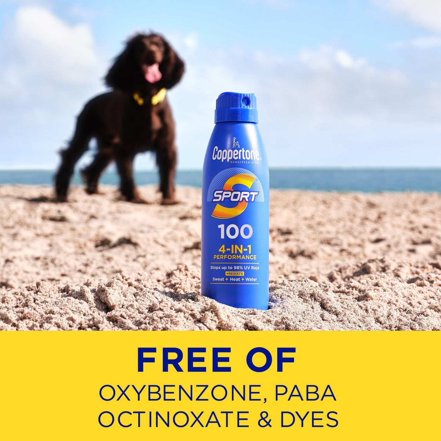 Coppertone SPORT Continuous Sunscreen Spray Broad Spectrum SPF 100 (5.5 Ounce) (Packaging may vary)