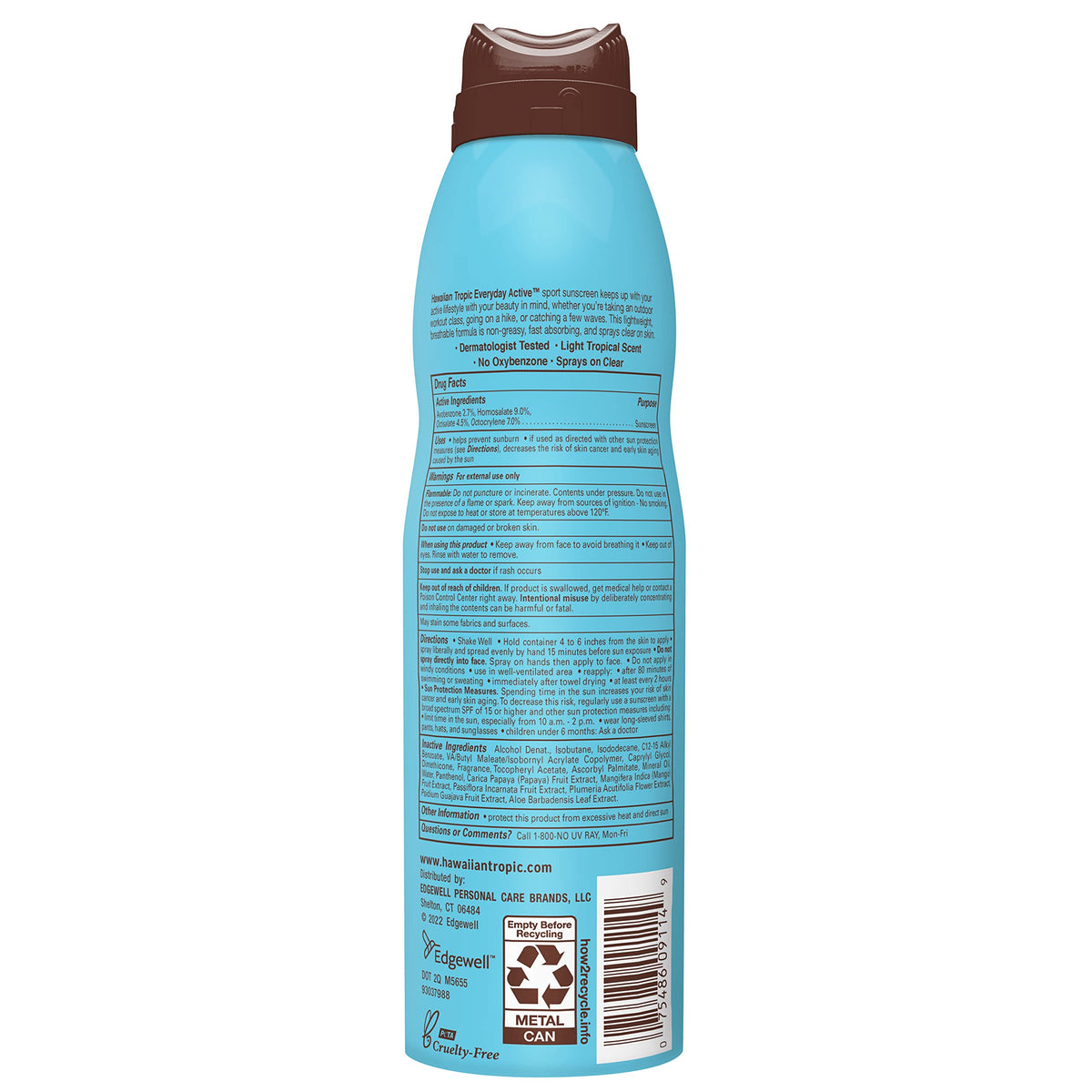 Hawaiian Tropic Everyday Active Clear Spray Sunscreen SPF 50, 6oz | Hawaiian Tropic Sunscreen Spray SPF 50, Sunblock, Oxybenzone-Free, 6oz