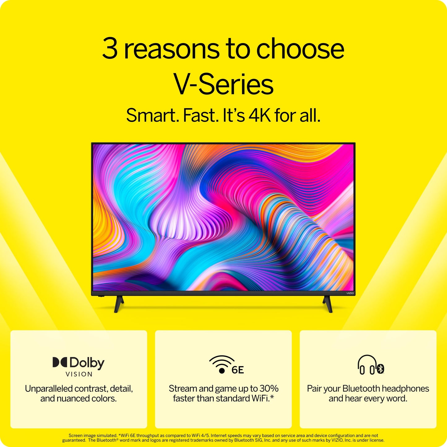 VIZIO 55-inch V-Series 4K LED HDR Smart TV w/Dolby Vision, WiFi 6E, Bluetooth Headphone Capable, Gaming Engine & Alexa Compatibility, V555M-K01, 2023 Model