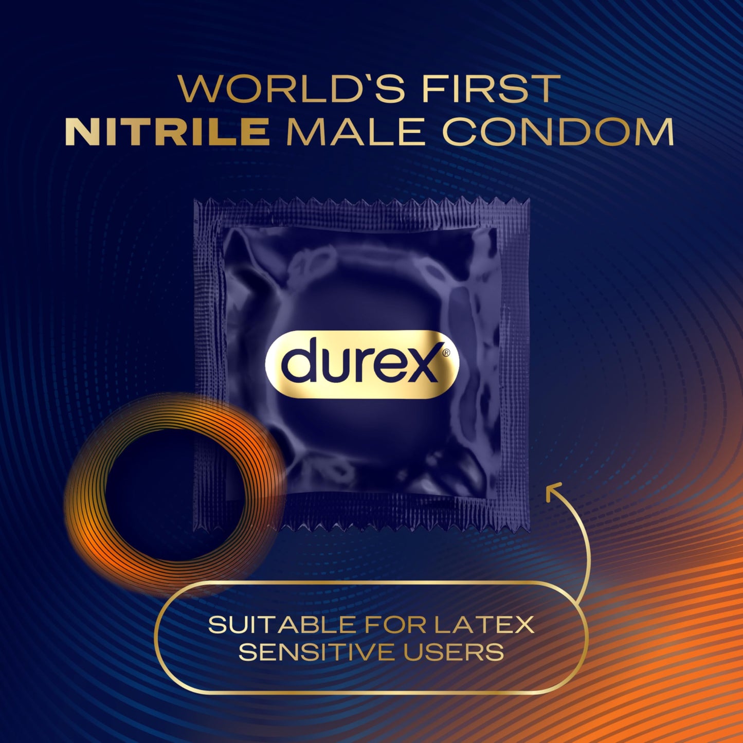 Durex Intense Non Latex Condoms, Ultra Thin Condoms Lubricated with Silicone Lube, Premium Nitrile, Latex Free, 10 Count