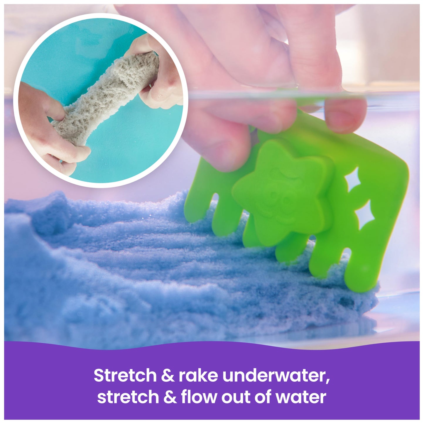 Kinetic Sand, Splash Starter Case with 6oz Color-Change Play Sand, 3 Tools & Molds, Reusable Storage, Sensory Toys, Holiday Gifts & Stocking Stuffers for Kids Ages 3 and up