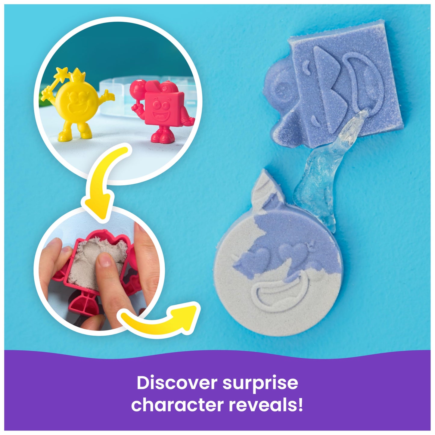 Kinetic Sand, Splash Starter Case with 6oz Color-Change Play Sand, 3 Tools & Molds, Reusable Storage, Sensory Toys, Holiday Gifts & Stocking Stuffers for Kids Ages 3 and up