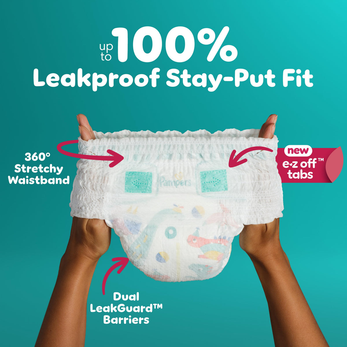 Pampers Diapers - Cruisers 360 - Size 7, 17 Count, Babyproof up to 100% Leakproof Pull-On Diaper (Packaging May Vary)