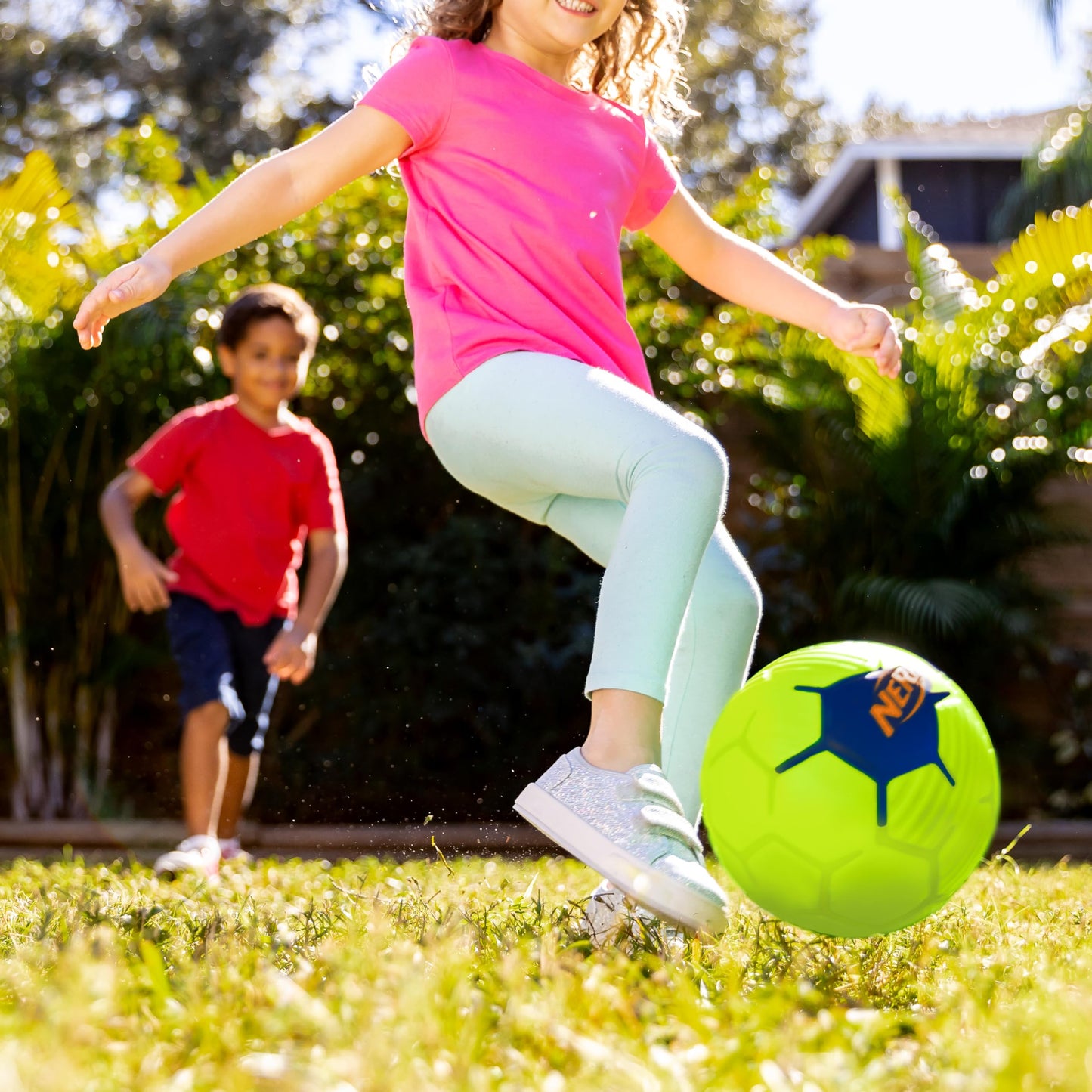Nerf Kids Foam Mini Soccer Ball - Proshot Youth Soft Mini Foam Soccer Ball - 7" Inch Indoor + Outdoor for Kids - Fun Toy for Practice + Games - Green/Blue