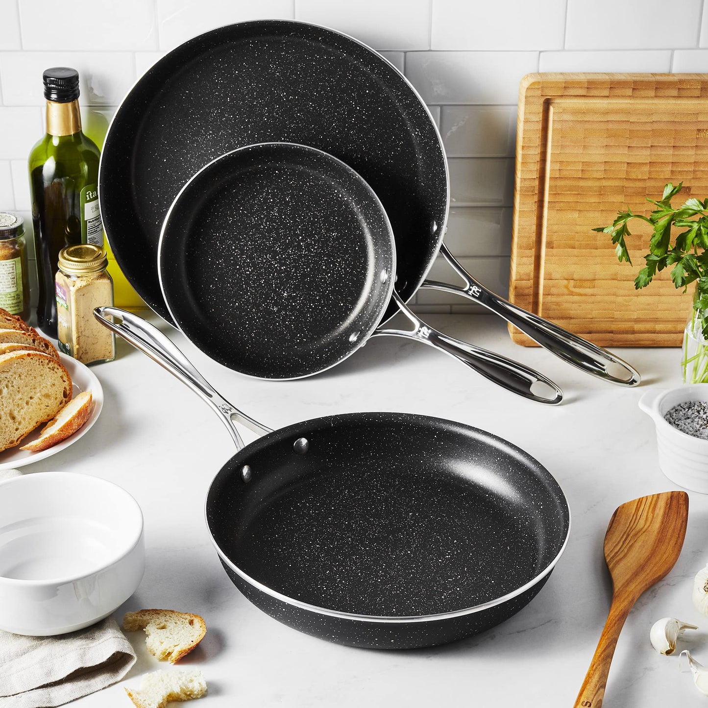 Henckels Capri Notte Granitium 3-piece Fry Pan Set