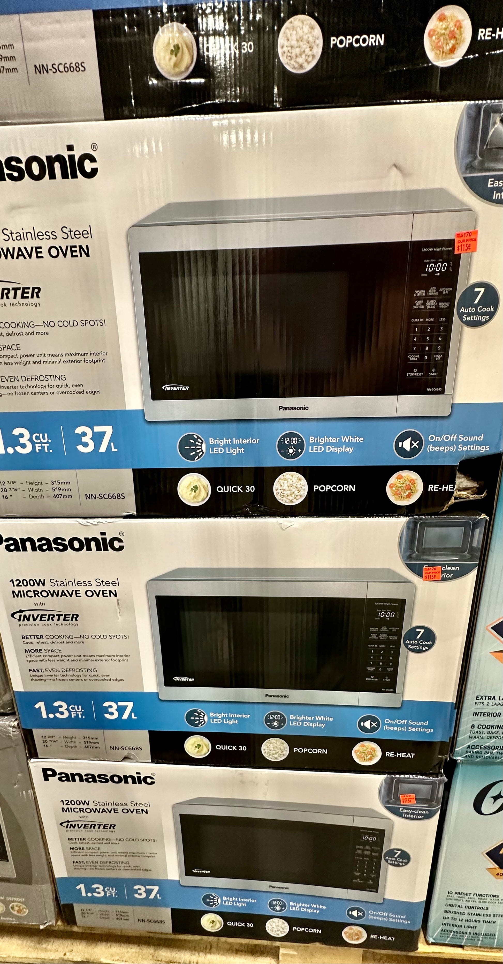 Panasonic 1.3CuFt Countertop Microwave Oven, Model# NN-SC668S