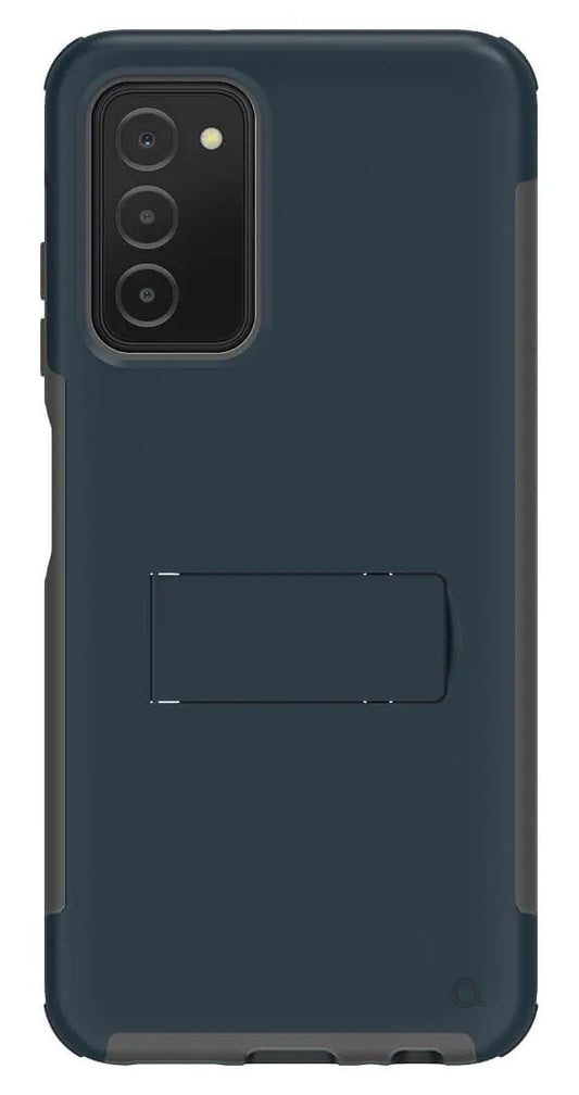 Quikcell Samsung A03s ADVOCATE Blue Multilayer Kickstand Case