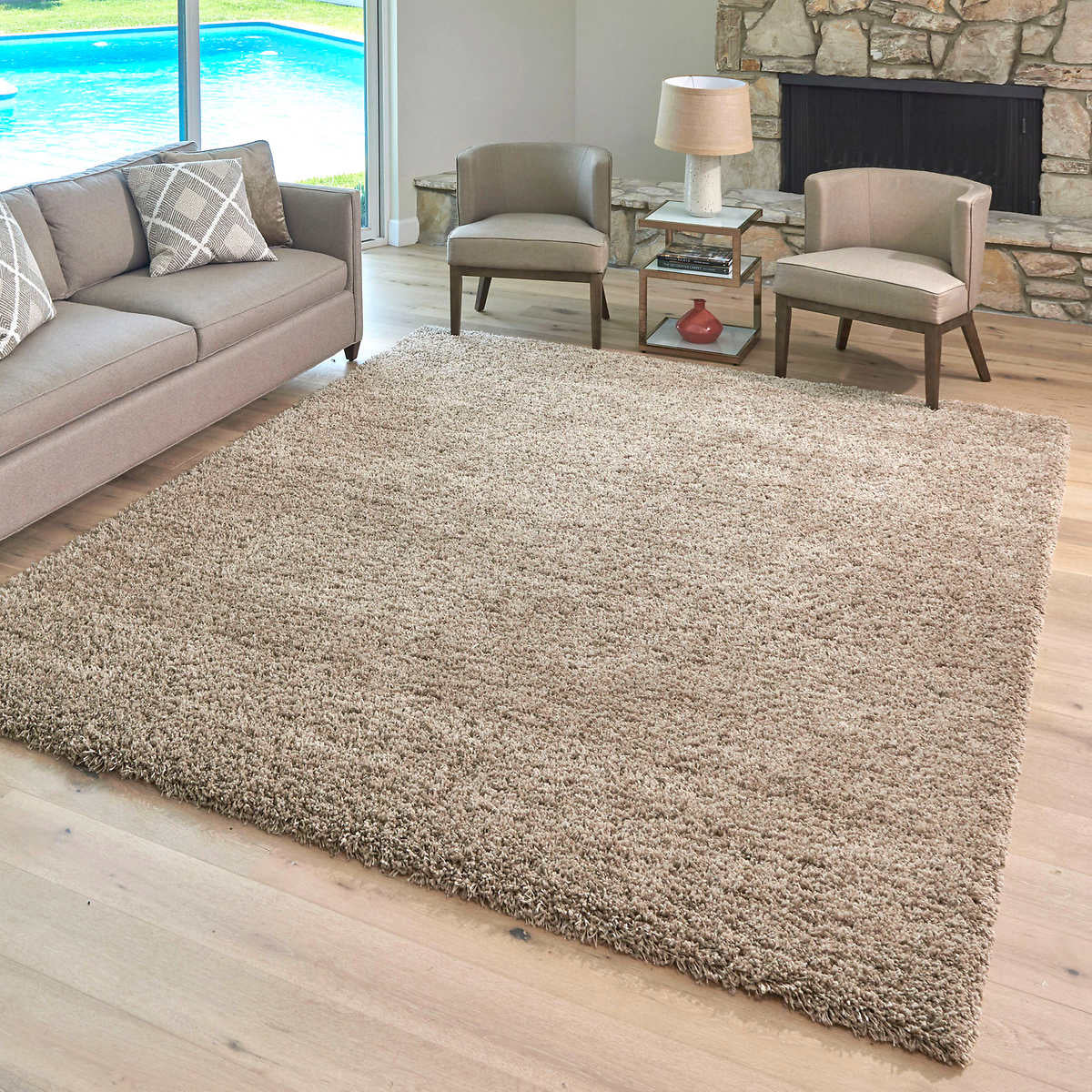 Thomasville Marketplace Luxury Shag Rugs, Color: Tan