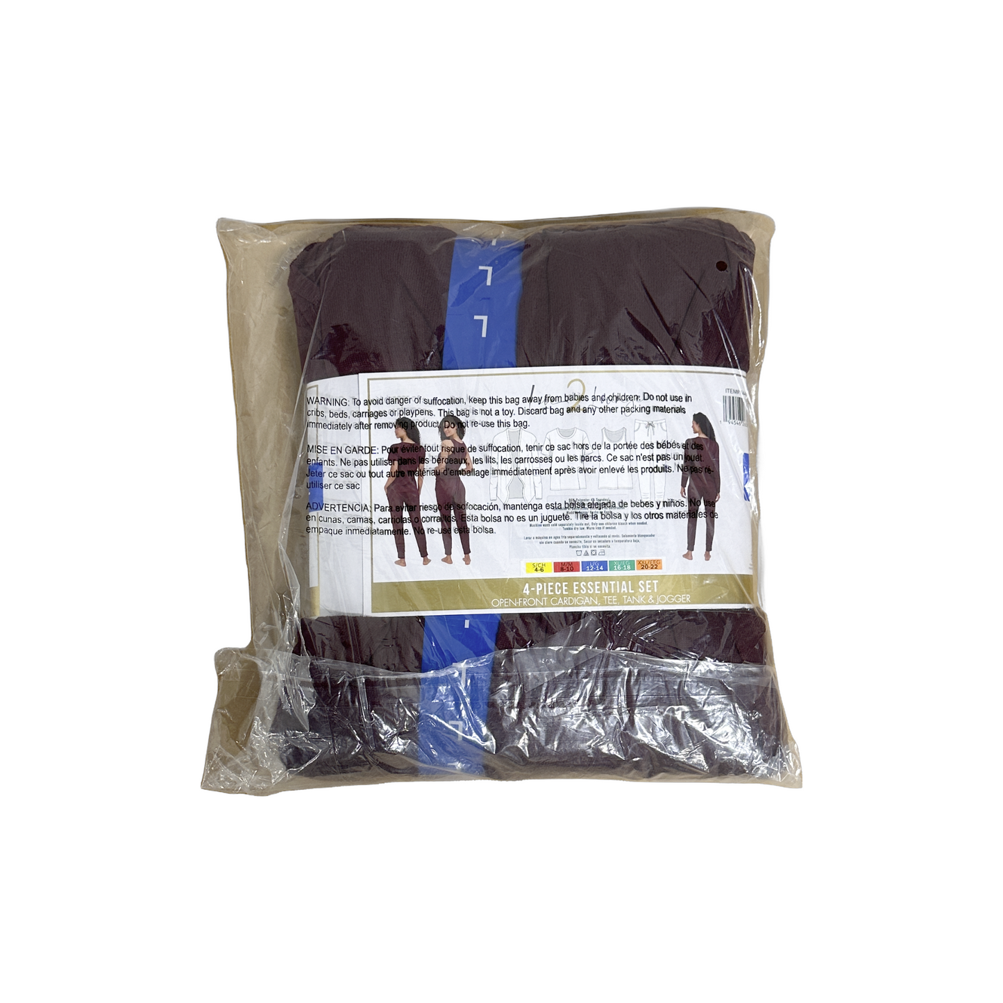Live2Lounge Women's Pajama Set - 4 Piece Wrap Cardigan, T-Shirt, Tank Top, and Jogger Pants
