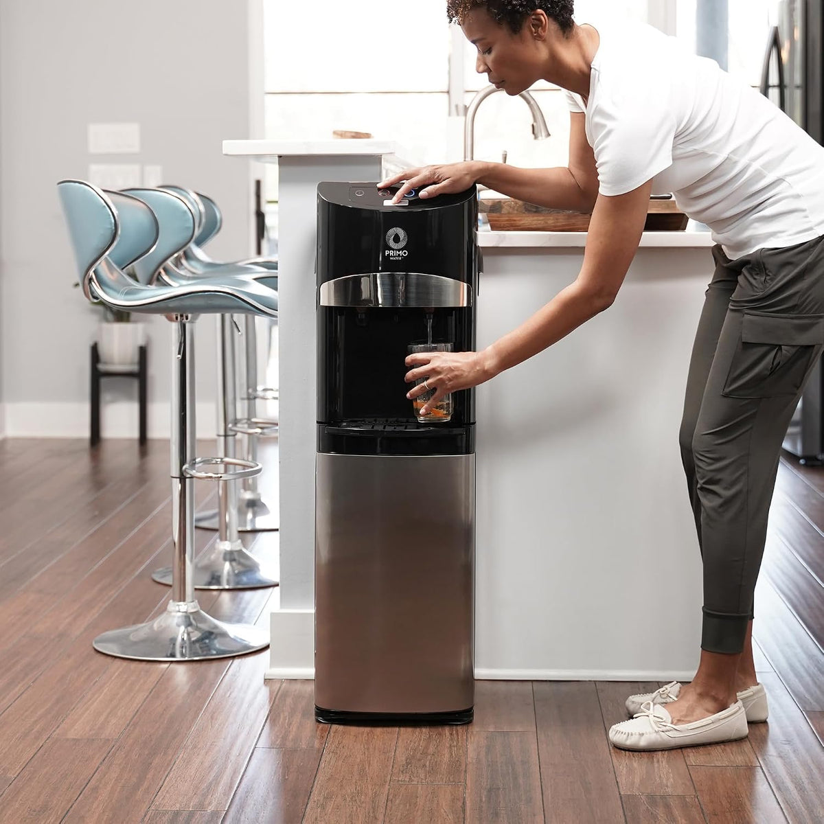 Primo Electronic Control Black and Stainless Steel Bottom Load Water Cooler — product detail
