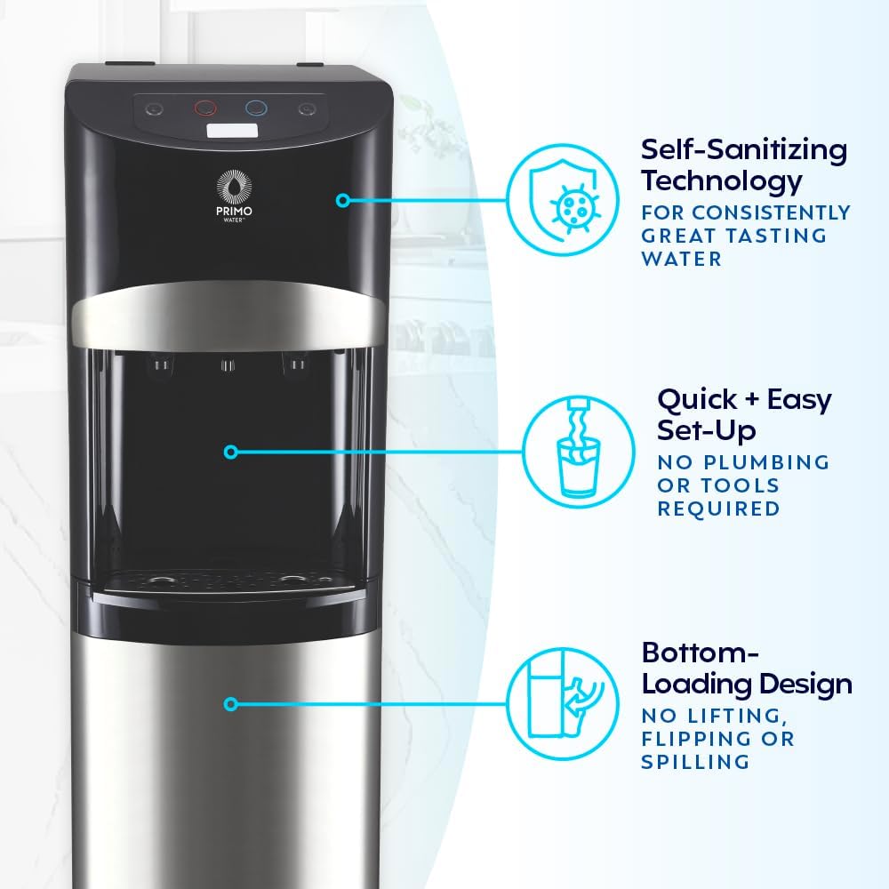 Primo Electronic Control Black and Stainless Steel Bottom Load Water Cooler — product detail
