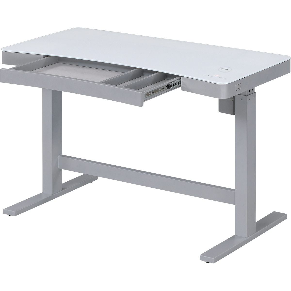 Tresanti Adjustable Height Sit/Stand Tech Desk, 47.3"L x 23.7"W x 29.4"- 47"H, White — exact product 2