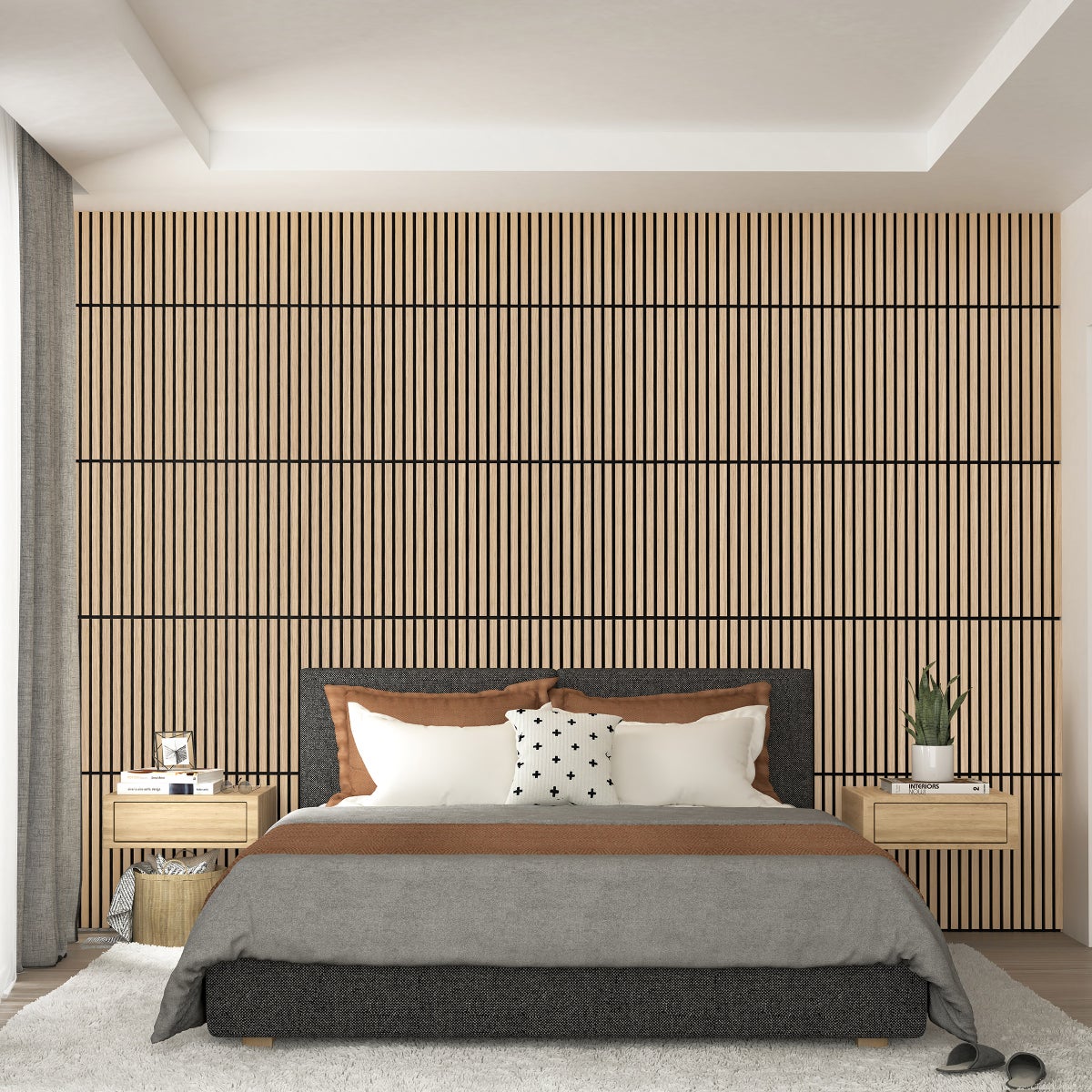 Artika Sonolok Sound-Absorbing Slatted Panel Kit, Oak and Black — product detail