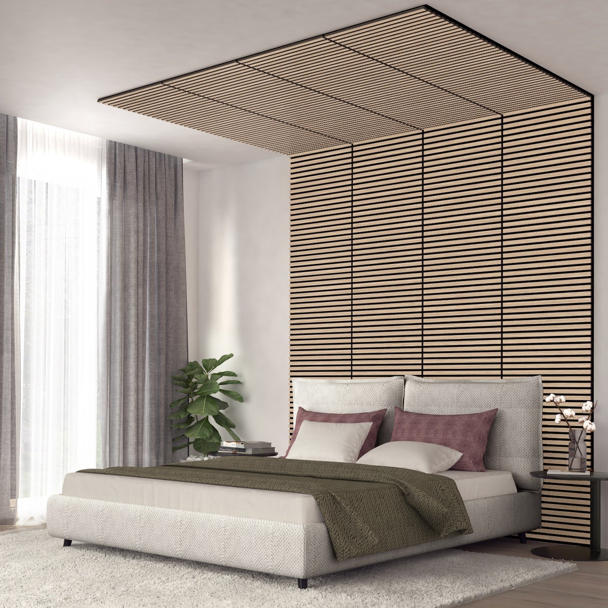 Artika Sonolok Sound-Absorbing Slatted Panel Kit, Oak and Black — product detail