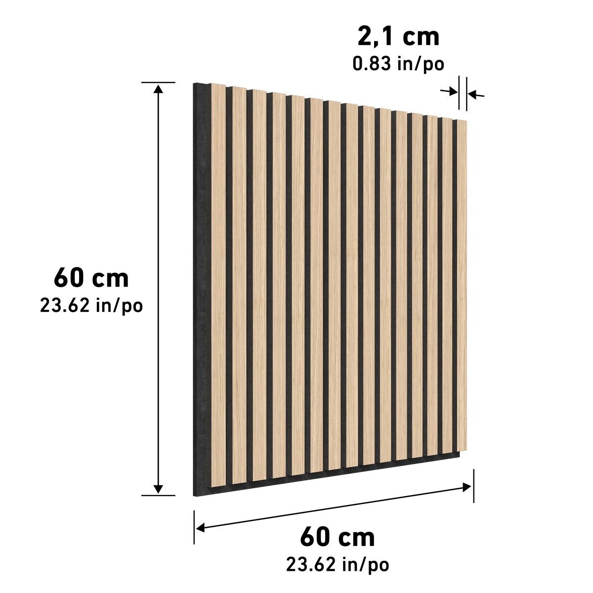 Artika Sonolok Sound-Absorbing Slatted Panel Kit, Oak and Black — product detail
