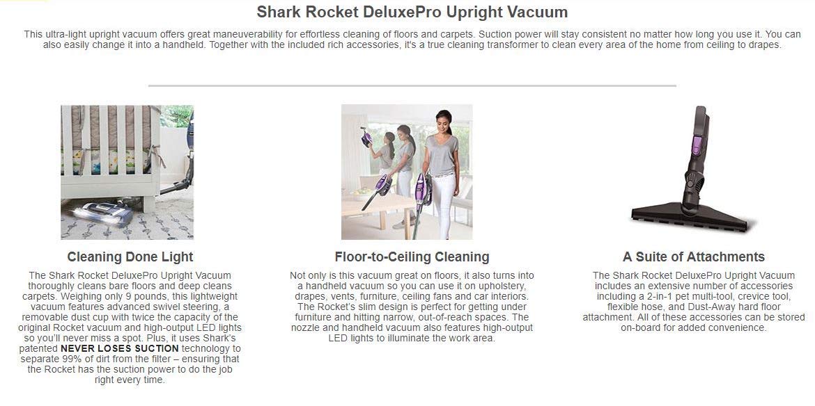 Shark Rocket Deluxe Pro Corded MultiFlex Stick Vacuum — product detail
