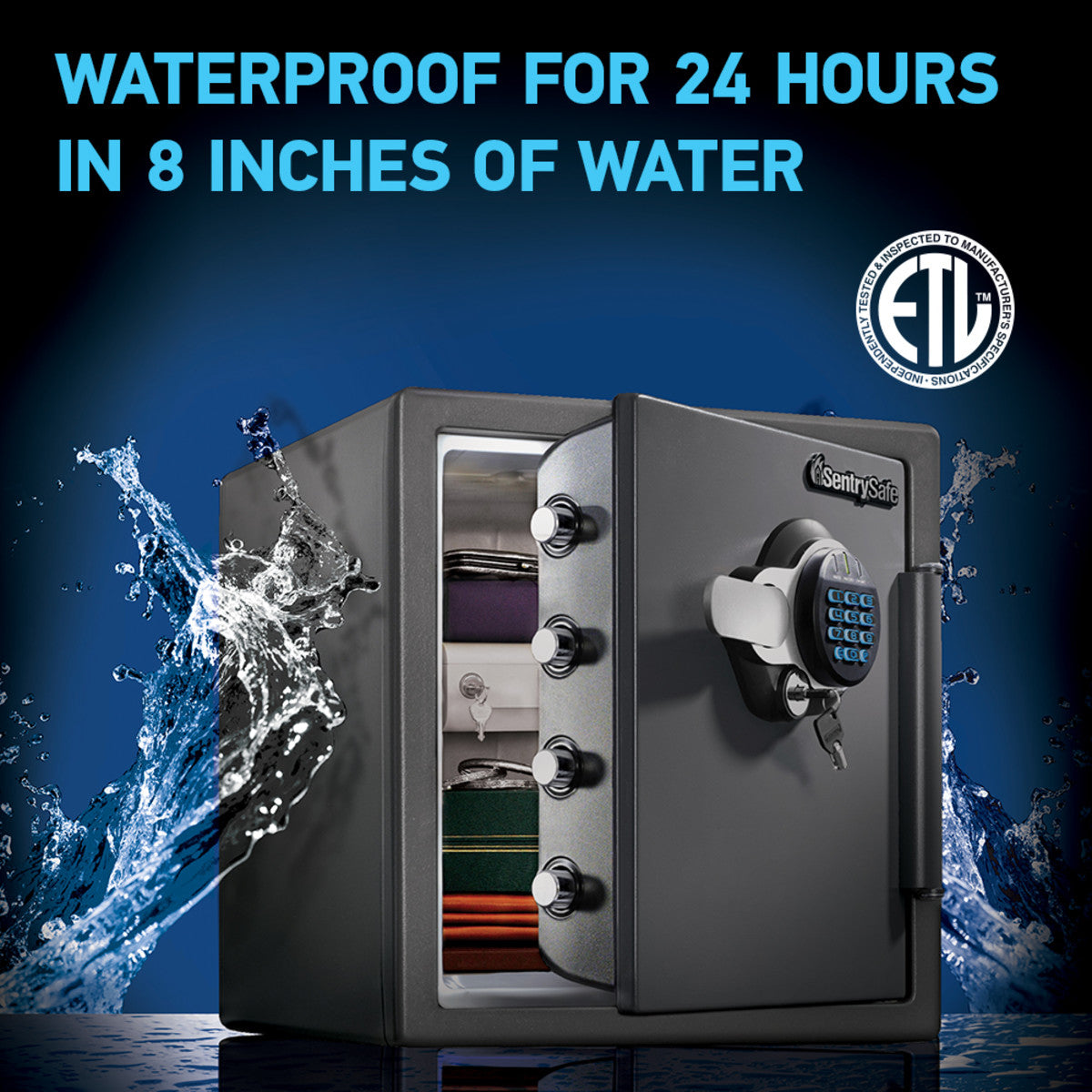 Large Steel Fireproof Waterproof Safe with Digital Keypad, 17.8 in x 16.3 in x 19.3 in — Large Steel Fireproof Waterproof Safe with Digital Keypad, 17.8 in x 16.3 in x 19.3 in